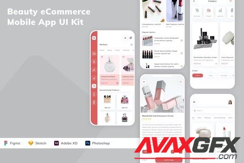 Beauty eCommerce Mobile App UI Kit 9FDYN5C