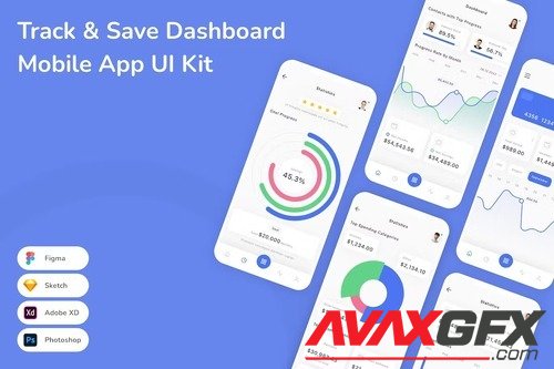 Track & Save Dashboard Mobile App UI Kit P4AXGEZ