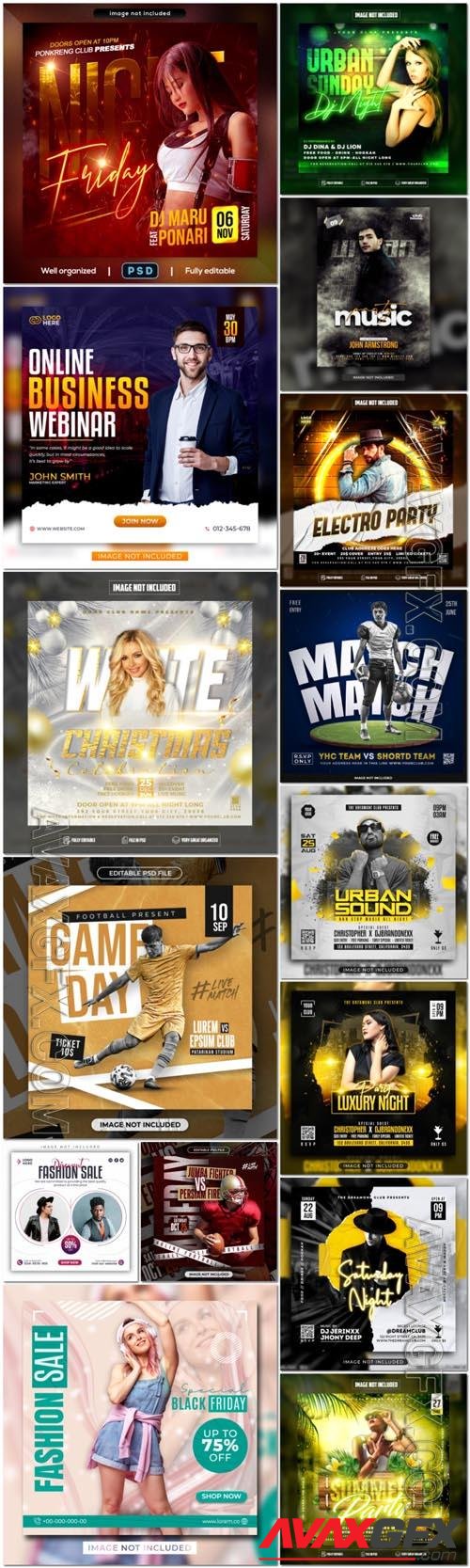 Flyer social media post, template banner psd set vol 37