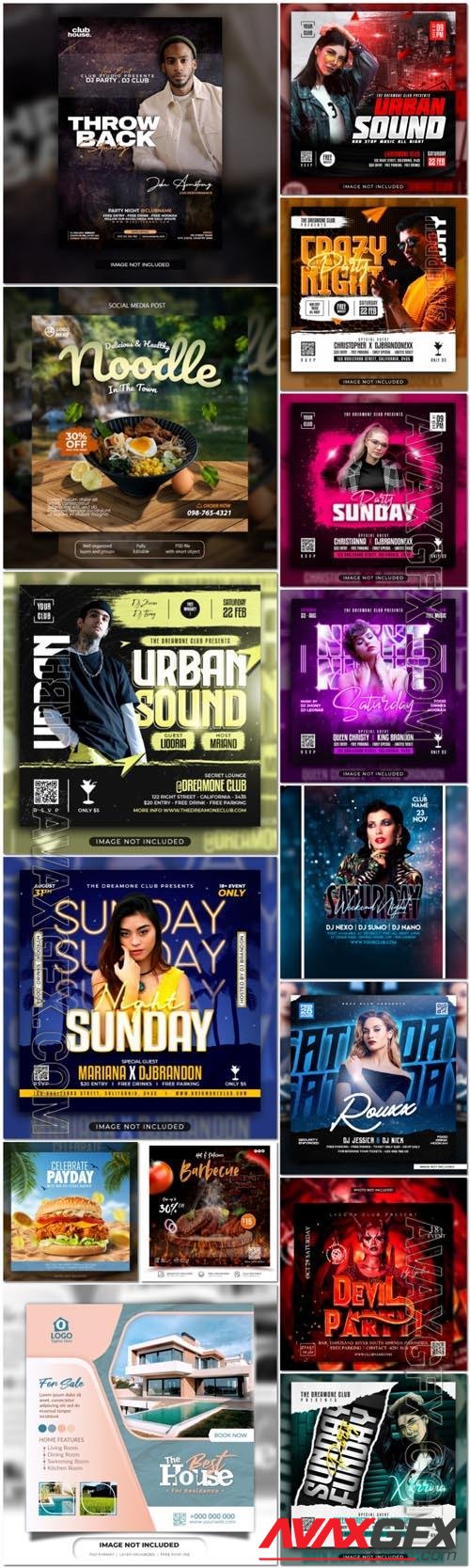 Flyer social media post, template banner psd set vol 31