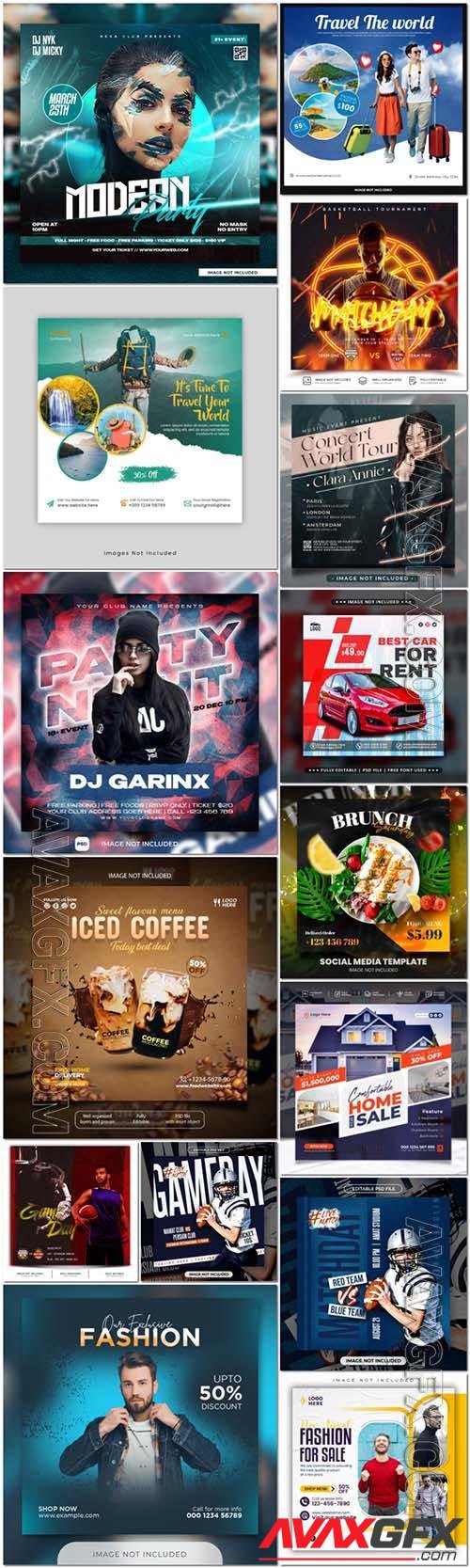 Flyer social media post, template banner psd set vol 28