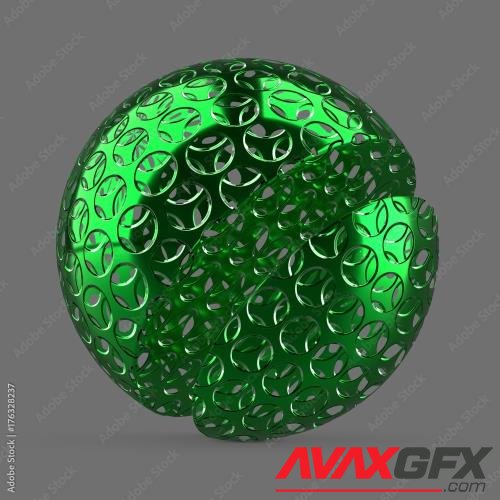 Adobestock - Green chrome round mesh 176328237