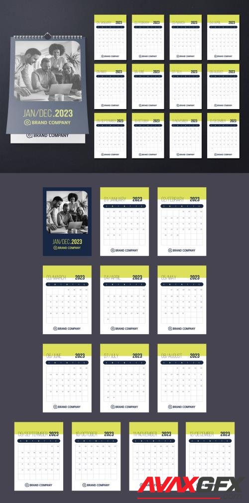 Adobestock - 2023 Wall Calendar Layout 532948600