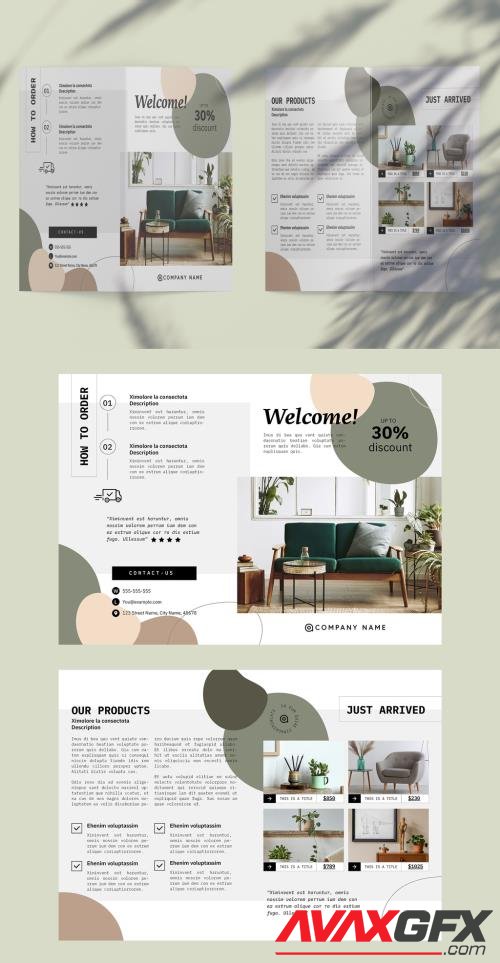 Adobestock - Bi-Fold Organic Brochure Layout 532948597