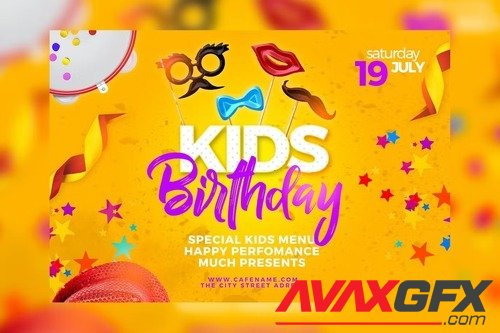 Kids Birthday Flyer 88TD36X