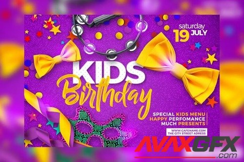 Kids Birthday Flyer UDSKZEM