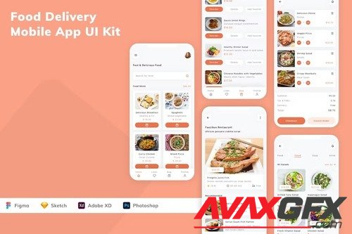 Food Delivery Mobile App UI Kit SE43Y47