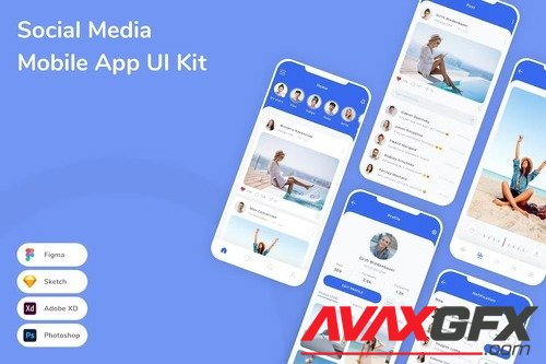 Social Media Mobile App UI Kit 23UMCK3