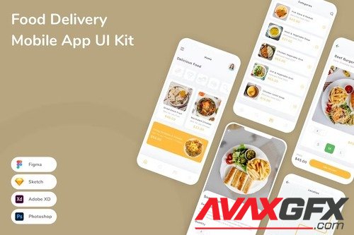 Food Delivery Mobile App UI Kit LF5S2RX