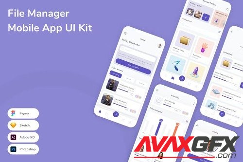 File Manager Mobile App UI Kit F5ZE2HB