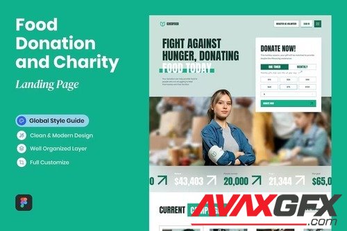 GoodFood - Food Donation Charity Landing Page MYJTF2W