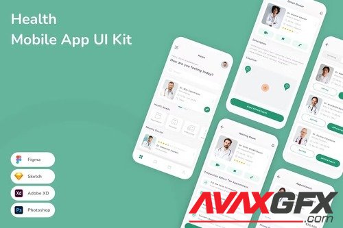 Health Mobile App UI Kit 7V8WWNS