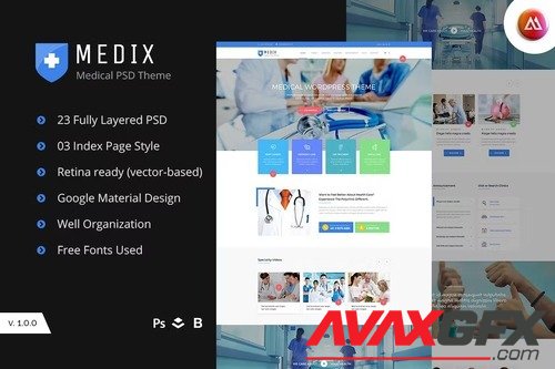 Medix - Doctor and Health Care PSD Template XSGNC3P