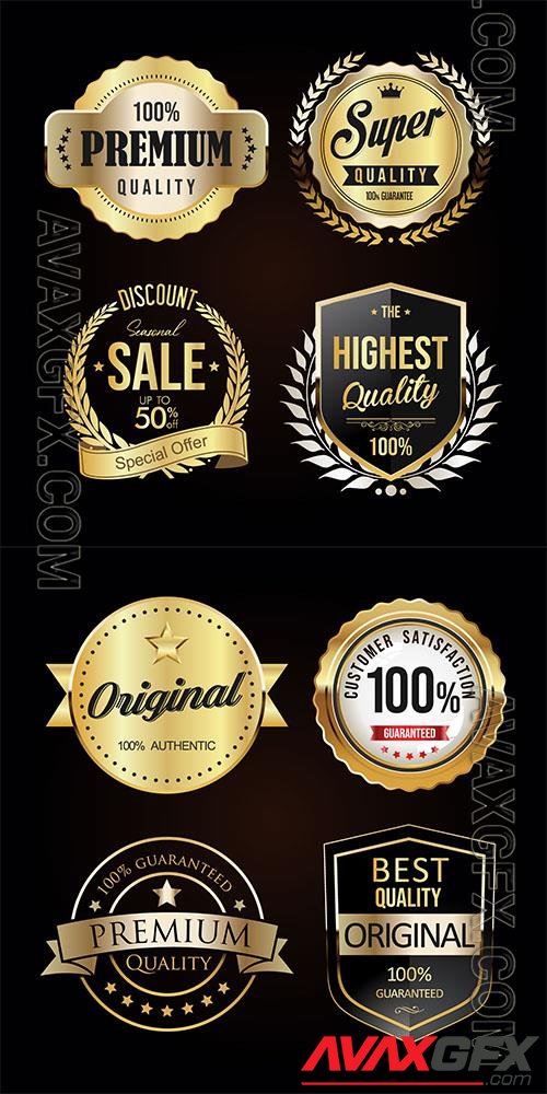 Vector premium quality retro vintage black and white badge vol 2