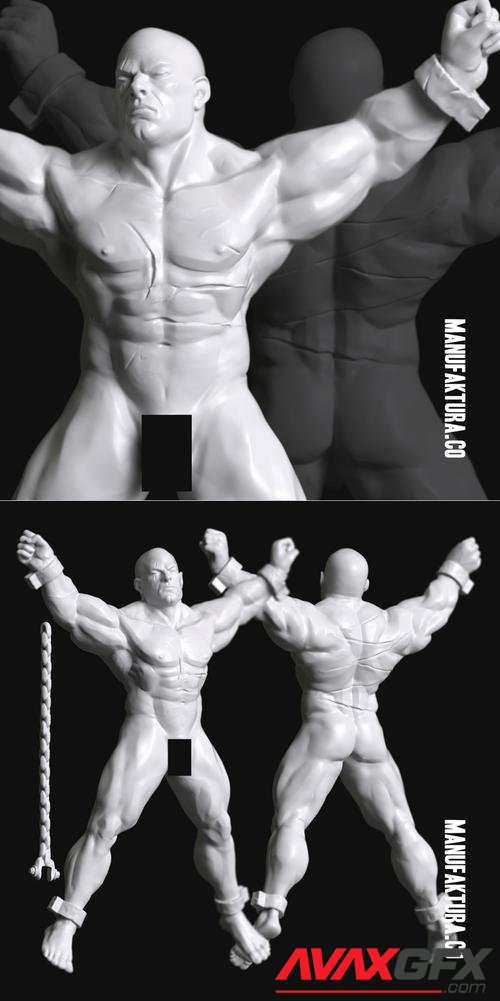 Sub Series 31b - Naked and Bound Male Gene-Forged Warrior Prisoner Slave – 3D Print