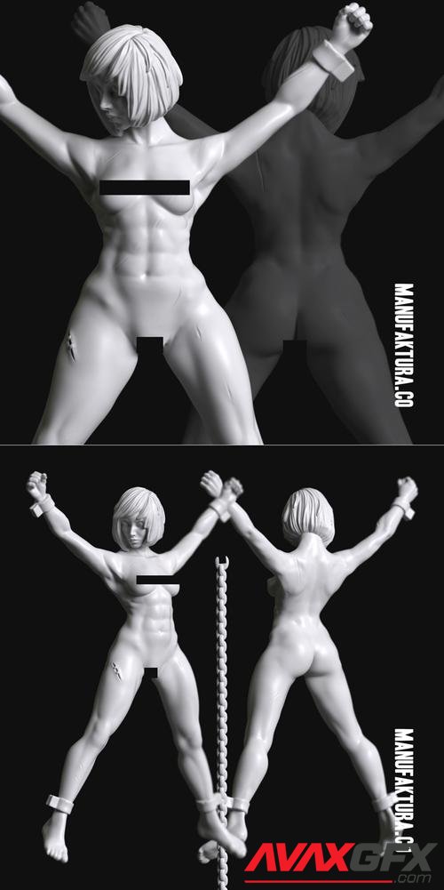 Sub Series 45 - Naked and Bound Female Battle Sister Prisoner Slave – 3D Print