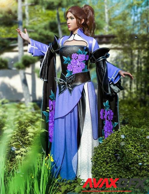 dForce Chinese Hanfu Outfit for Genesis 8 and 8.1 Females