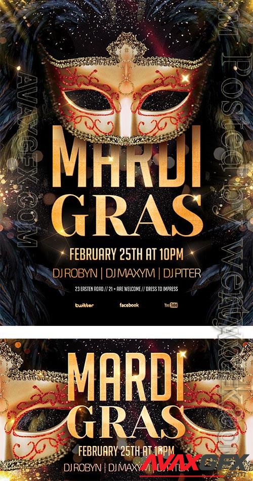 Psd Mardi Gras Party Flyer