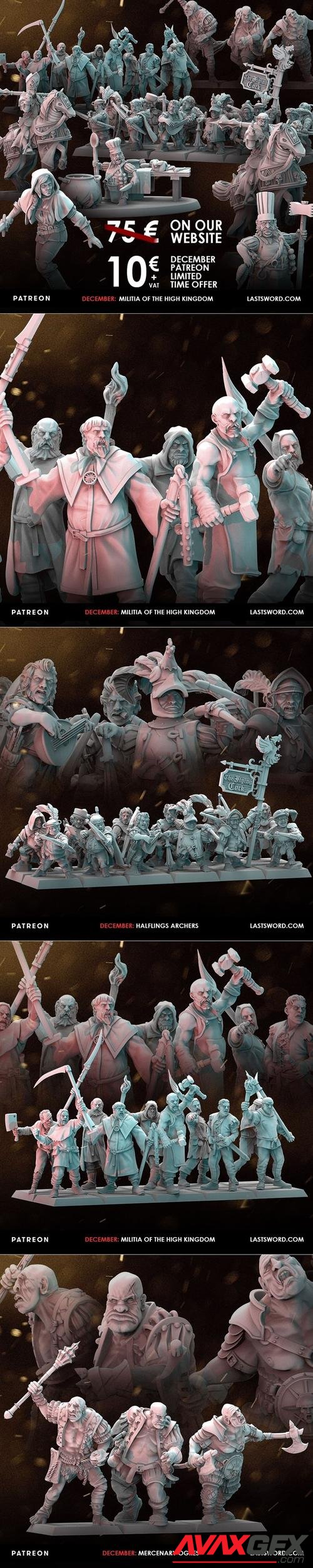 Last Sword Miniatures - Militia of the High Kingdom December 2022 – 3D Print