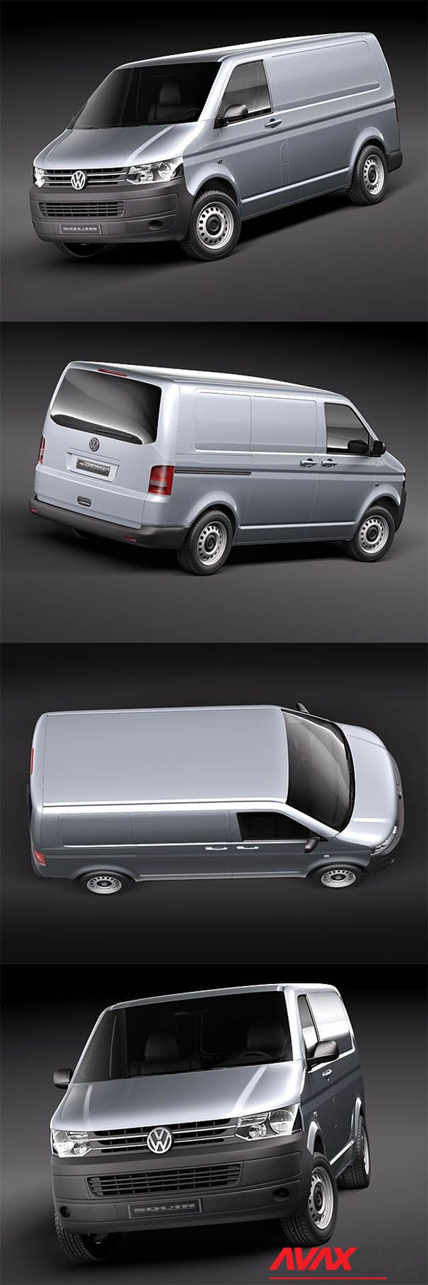 Volkswagen Transporter T5 2010 3D Model