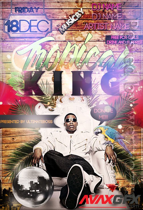 Tropical king Psd Flyer Design