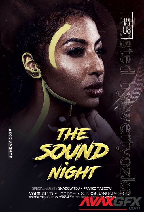 Sound Night Party Psd Flyer Design