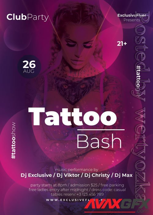 Tattoo Psd Flyer Design