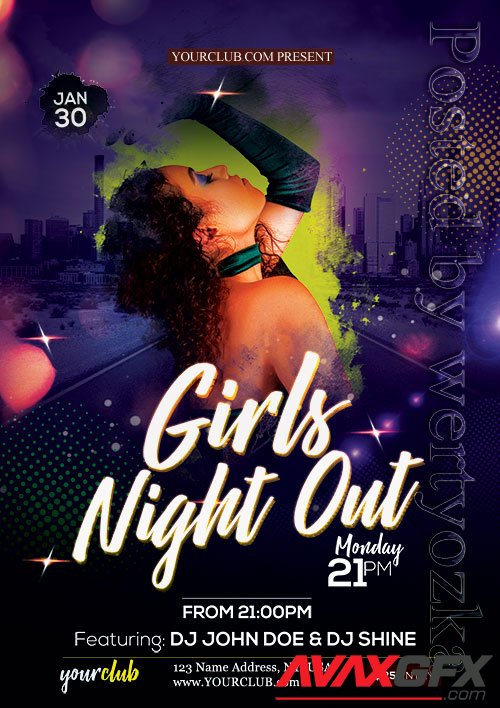 Girls Night Out Psd Flyer Design