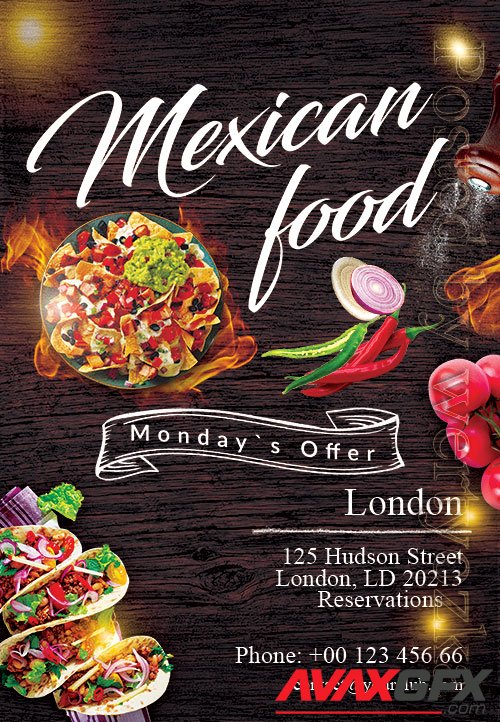 Mexican Food Psd Flyer Design