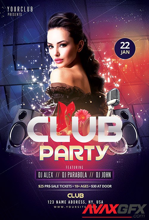 PSD club night party flyer template