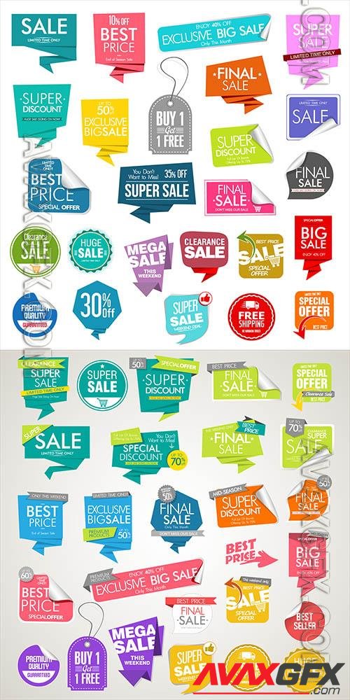 Vector collection of modern colorful banners and labels