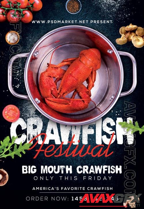 Psd crawfish boil fest flyer design