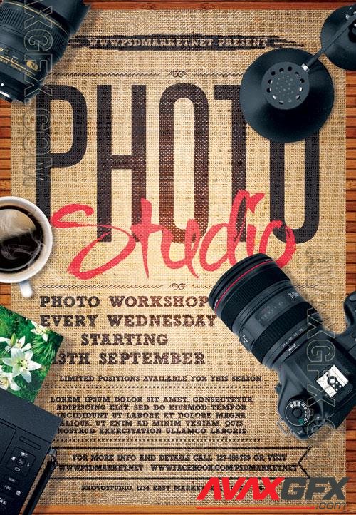 Psd photo studio flyer design