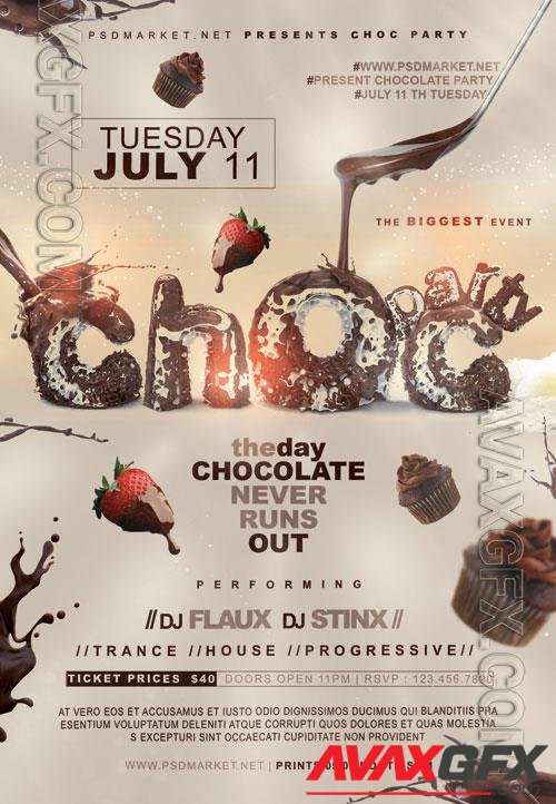 Psd chocolate day flyer design