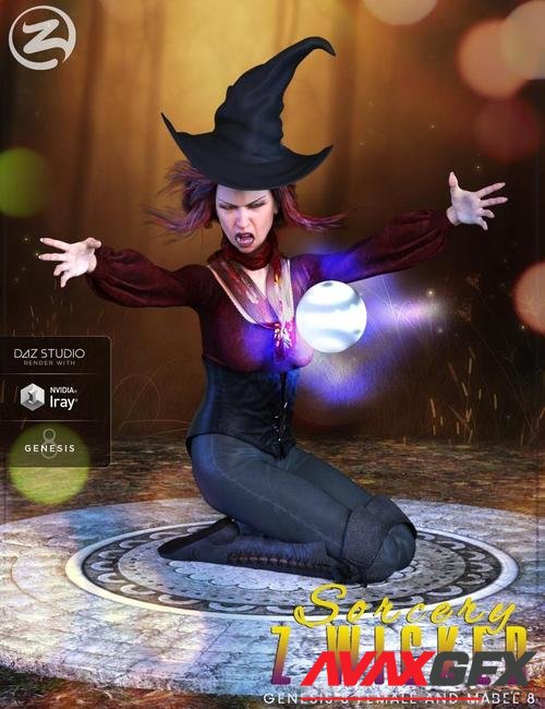Z Wicked Sorcery - Prop, Poses and Expressions for Genesis 8 Female and Mabel 8