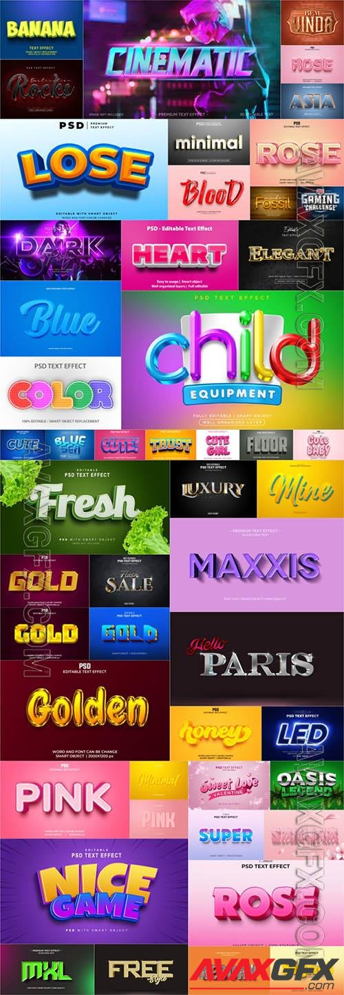 50 PSD 3d editable photoshop text effect style vol 5