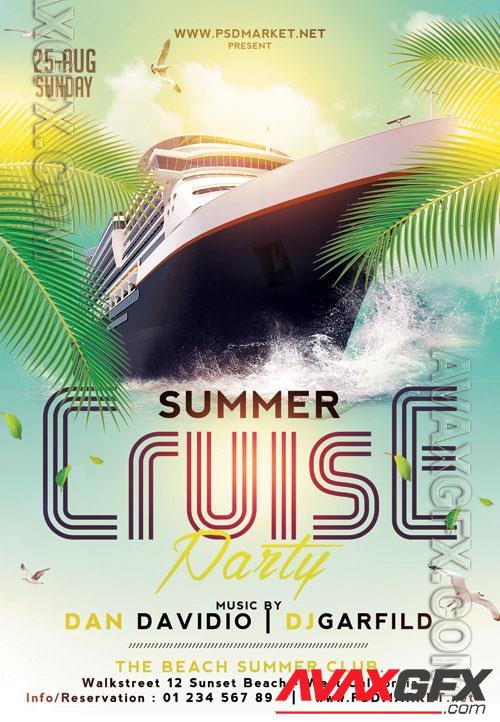 Psd fllyer summer cruise party template design