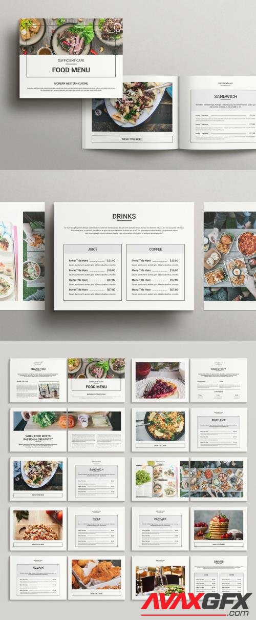 Adobestock - Food Menu Brochure Layout Landscape 520683969