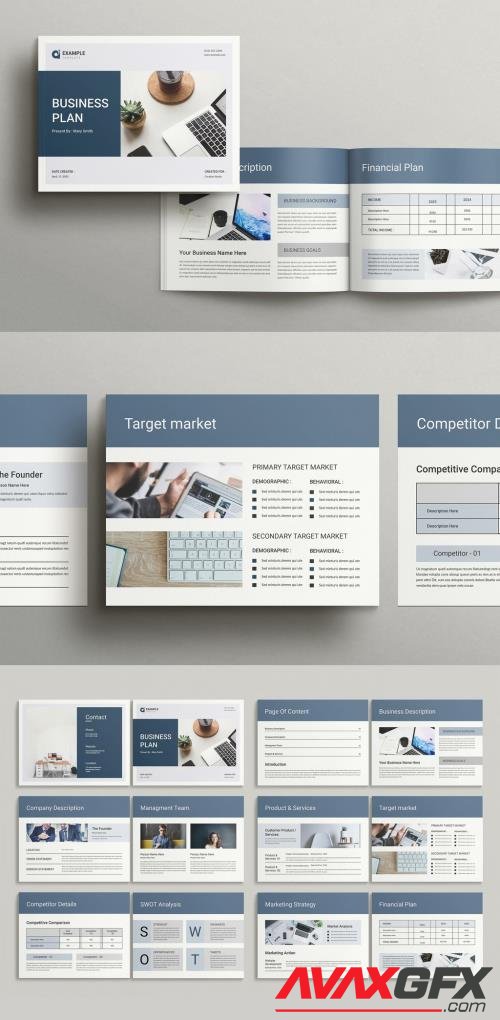 Adobestock - Business Plan Brochure Layout Landscape 520683970