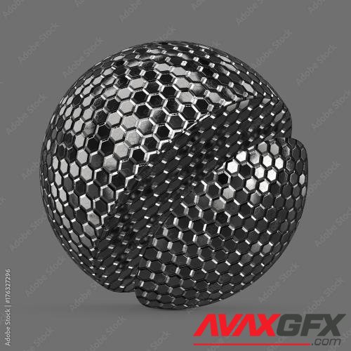 Adobestock - Small metallic hexagon tiles 176327296