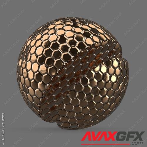 Adobestock - Small bronze hexagon tiles 176327278
