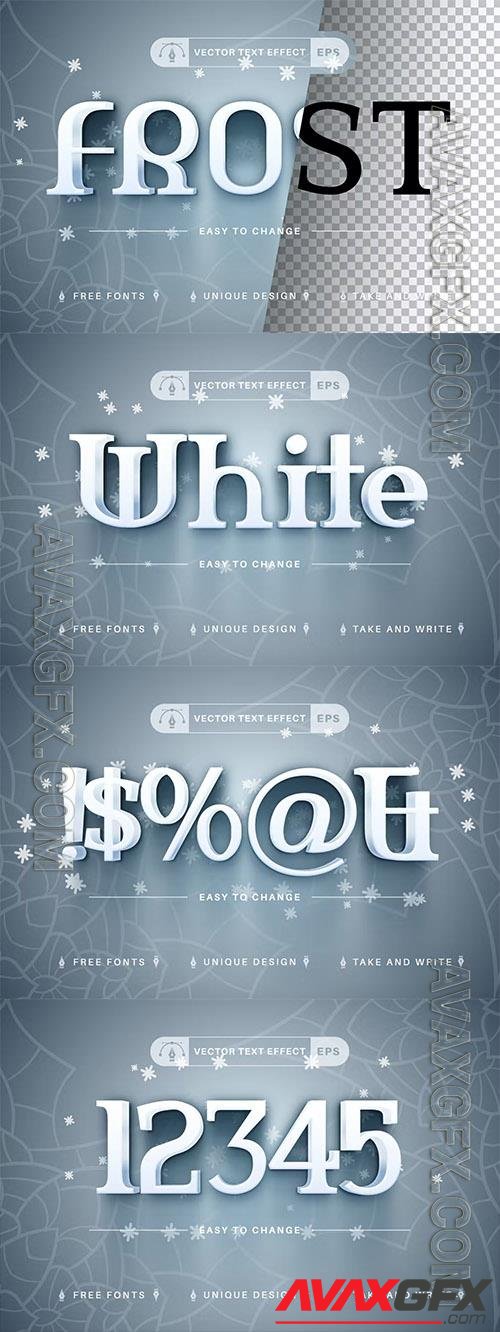 White Frost - editable text effect, font style