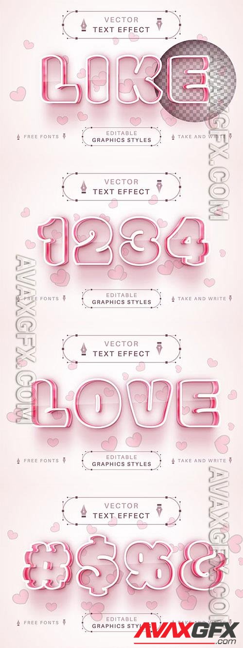 Love Heart Like - editable text effect, font style