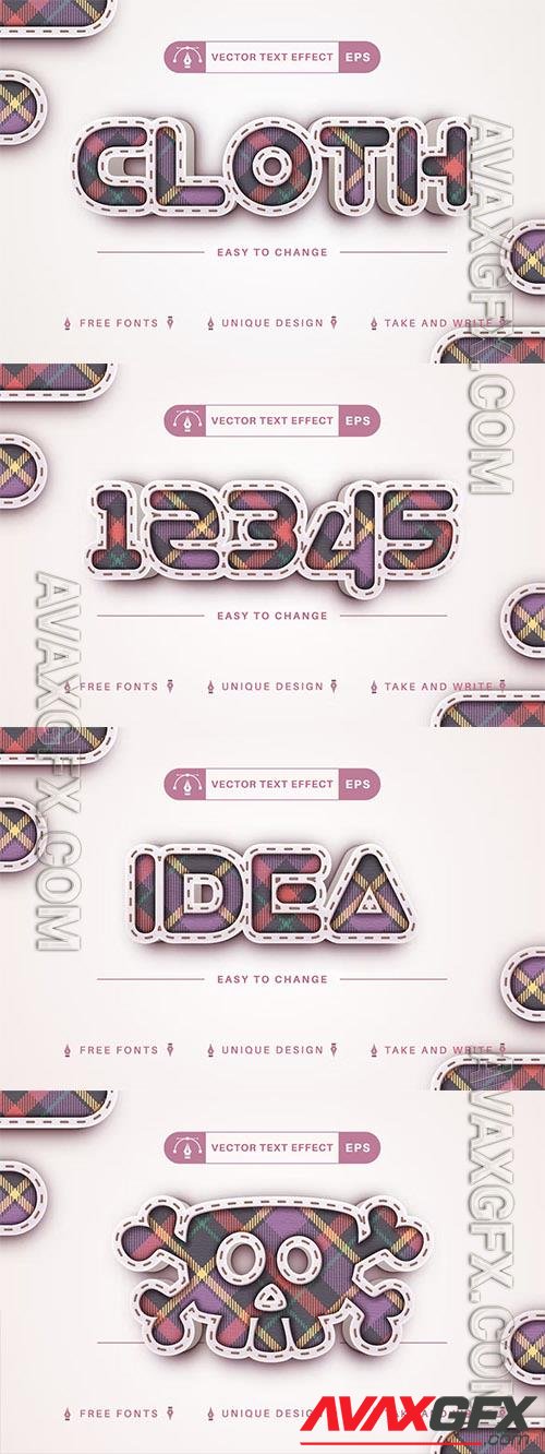 Cloth Tartan - Editable Text Effect, Font Style