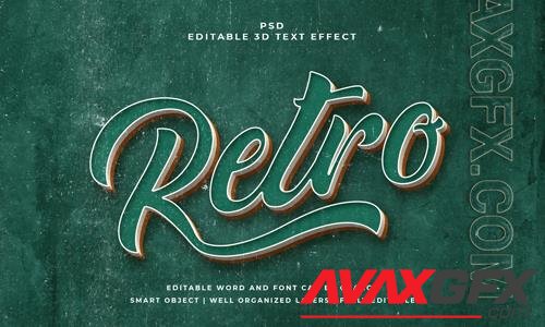 PSD vintage retro psd 3d editable text effect with background