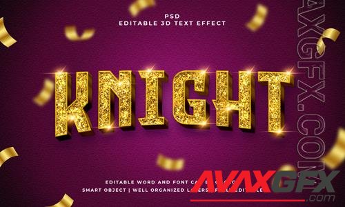 PSD knight 3d editable psd text effect with background