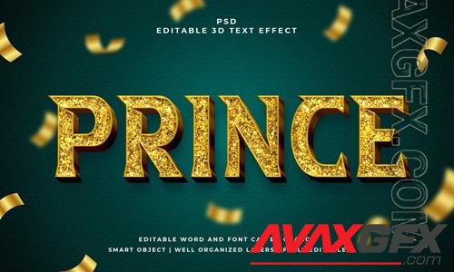 PSD prince 3d editable psd text effect with background