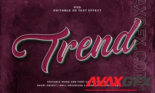 PSD trend vintage psd 3d editable text effect with background