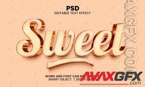 PSD sweet 3d editable photoshop text effect style with background vol 2