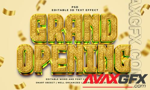 PSD grand opening 3d editable psd text effect with background